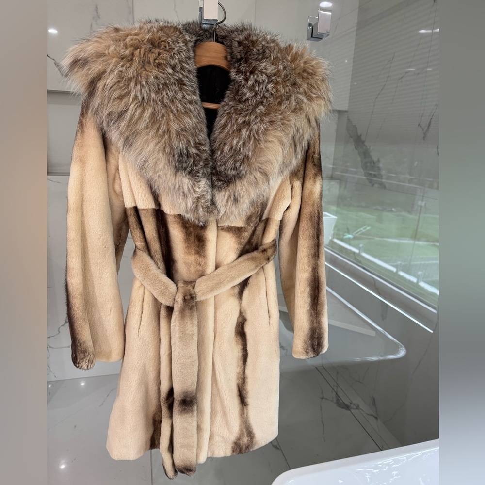 Luxurious Mink Fur-Trimmed Coat